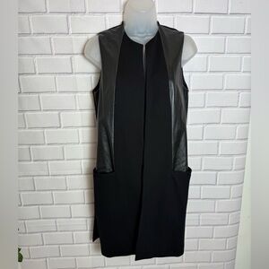 Estelle & Finn Sleeveless black Faux Leather Trim Vest Dress Size: 4